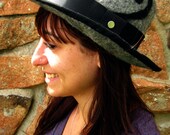 Grey stingy brim fedora hat