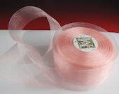 Organdy Ribbon 1 1/2" Wide Peach 3 yard length by Midori