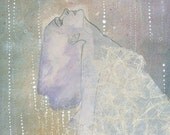 Nereid I,  Illustration and Collage of sea nymph, female