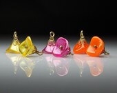 Vintage Style Bead Dangles Three Pairs Colorful Yellow Pink and Orange Set MX103
