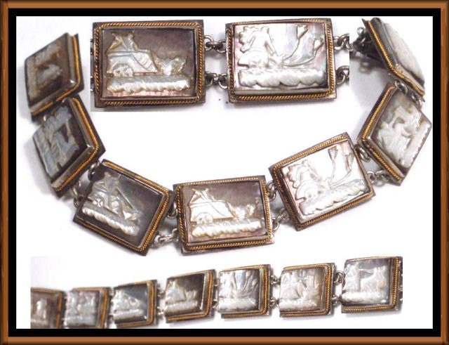 Victorian Mythological Goddess carved CAMEO Bracelet with book reference