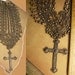 ANtique Medieval NEcklace Sacred heart Gothic cross jeweled collar HUGE statement necklace
