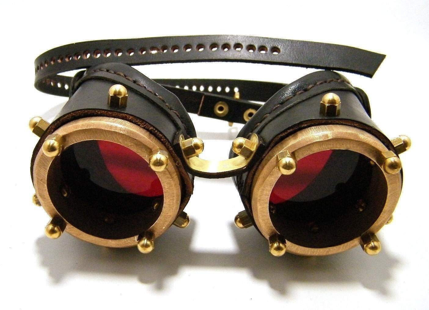 Steampunk solid brass goggles (Anatoray Volunteer's widespread design no.1) BLACK