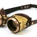 STEAMPUNK GOGGLES made of solid brass brown leather plating and gears decor Assault design no.4