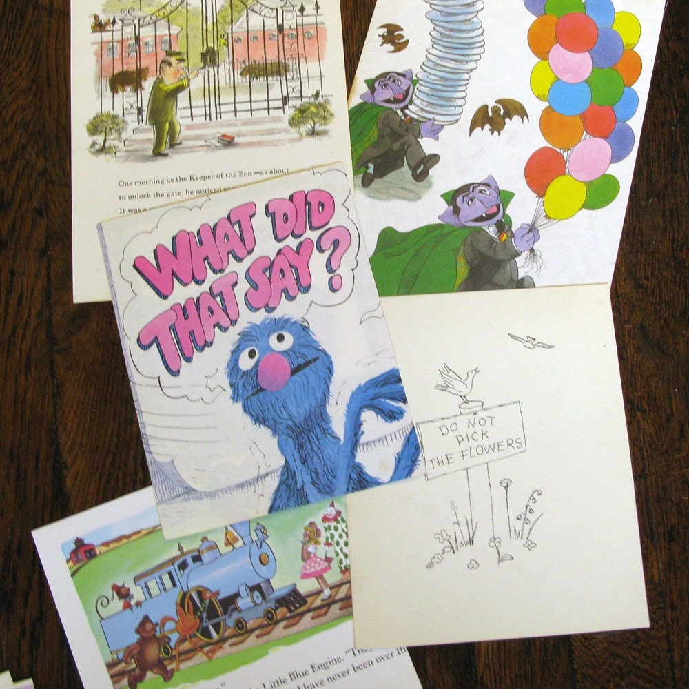 Vintage Children's Book Illustrations -- Set of 10