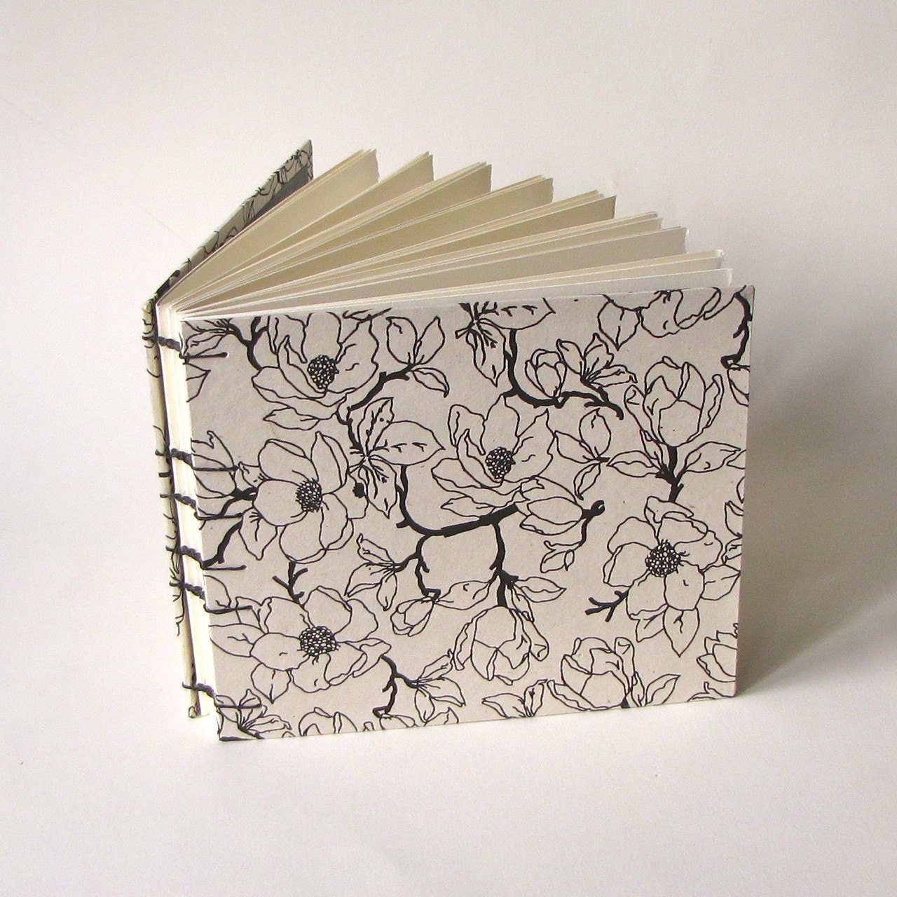 Medium Magnolia on Natural Wedding Guest Book