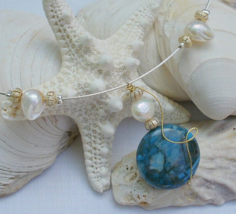 Imperial Turquoise and Pearl Necklace