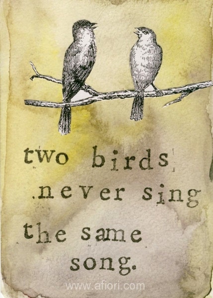 Communication, Two Birds collage, 7x10 print