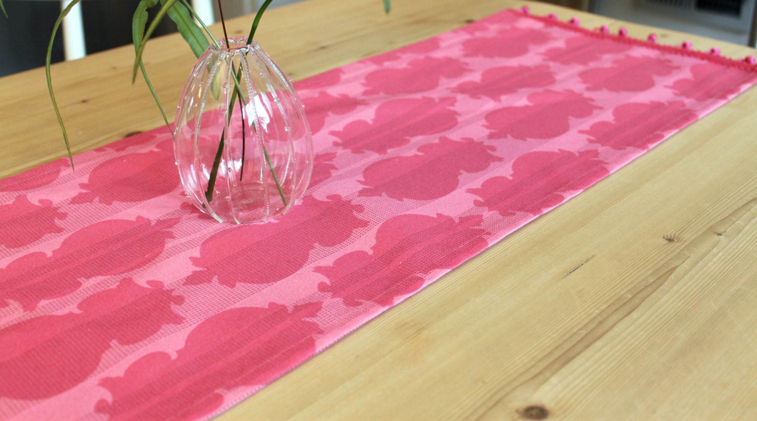 Pink Medallion Runner 54 1/4 inches