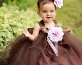 Custom Made to Order You Design Your Own No Fuss Satin lined Tutu Dress w/ Detahable Flower Accessory..NB 6M 12M 18M 2T 3T 4T 5T