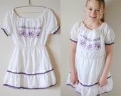 Vintage Girl 1950's Dress / PURPLE BOHO Style (size 6)