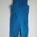 Vintage 1960's Toddler Girl Overalls - Blue Flocked PAISLEY (4T)