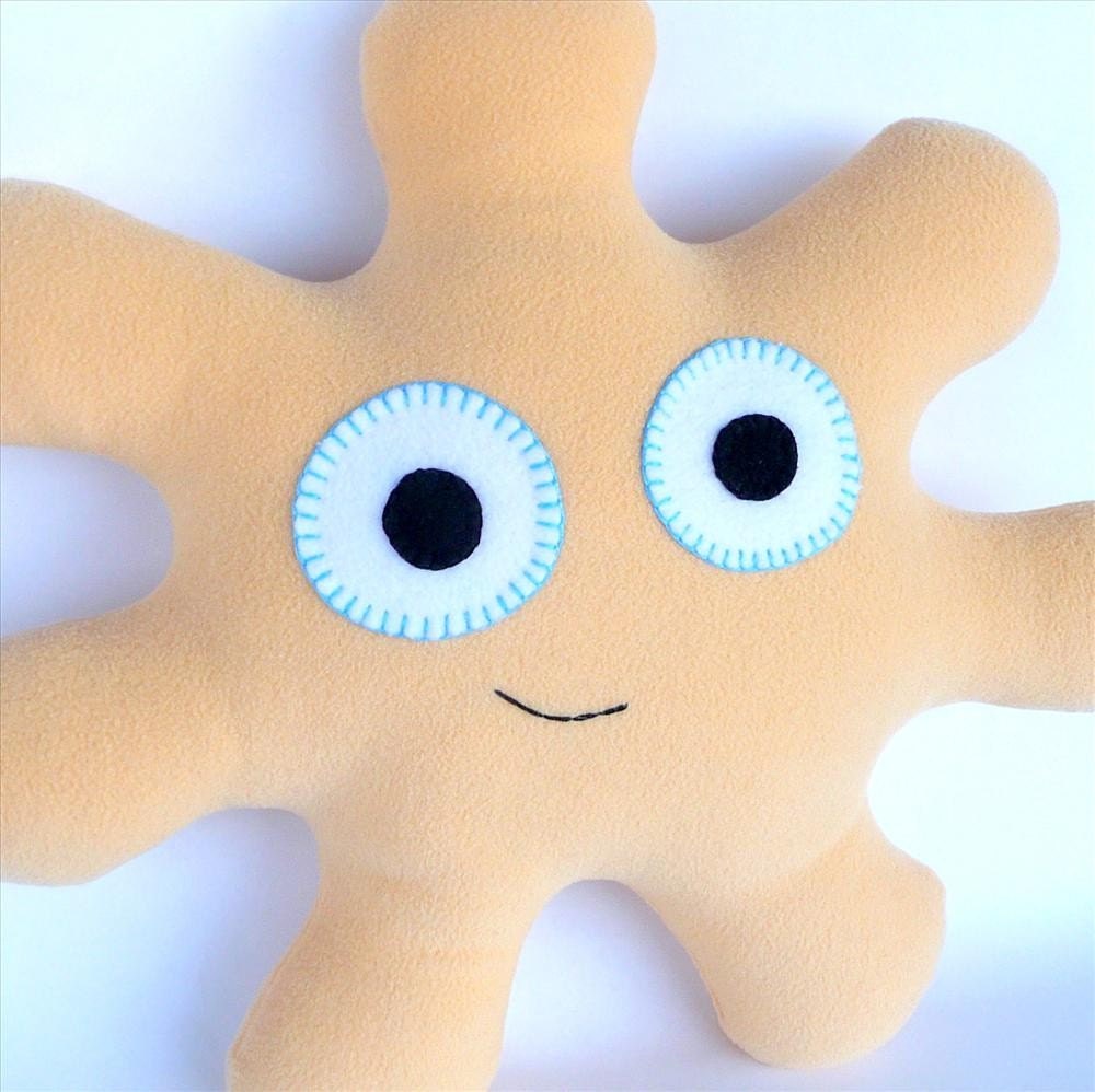 Yellow Microfleece Stuffed Monster,  Marietta
