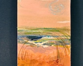 1. "Exhale"   A Slice of the Beach mini (Print on linen paper or canvas) includes easel of choice natural or painted