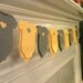 Pack of 30 Gray and Yellow Baby shower onesie napkins or banner decoration. Each with heart or owl or elephant.