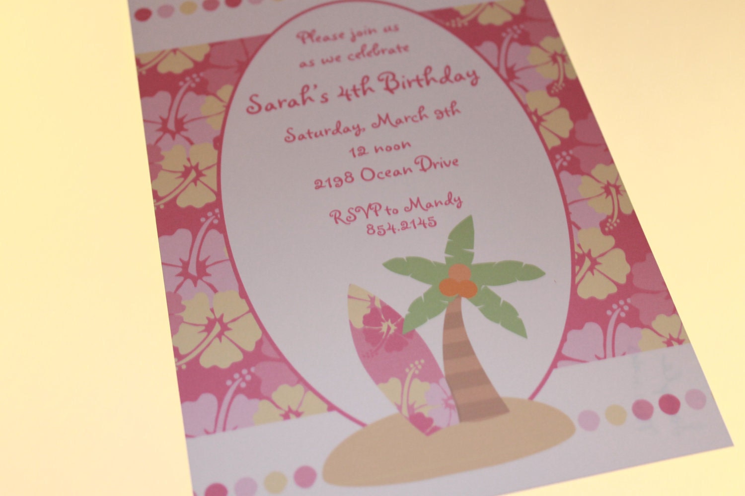 Tropical Pink Floral Invitations Il_170x135