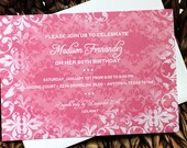 Pink Vintage Birthday, Wedding, Bridal Shower, Anniversary, Save the date, Announcement, Rehearsal Dinner, Dinner, Invitations Il_170x135
