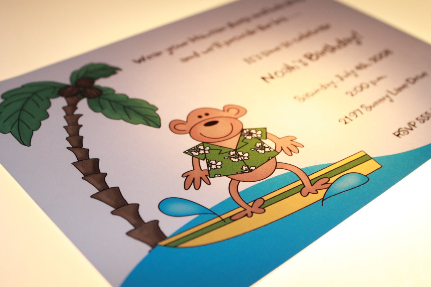 Surfing Monkey Birthday Invitations Il_170x135