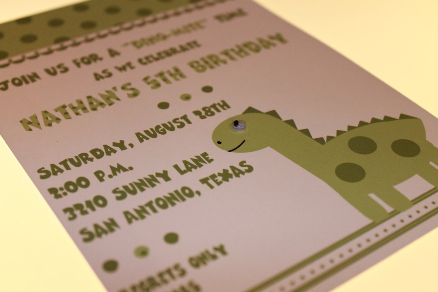 Dinosaur Birthday Invitations W/Googly Eye Il_170x135