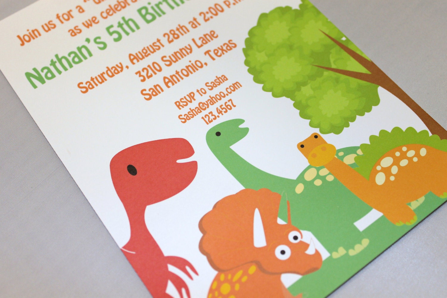 Bright Dinosaur Birthday Invitations Il_170x135