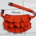 MAY Sale - Orange Ruffled Canvas Women's Fanny Pack, Hip Bag, Belt pouch, Handbag - Kinies Ruffled Waist Purse
