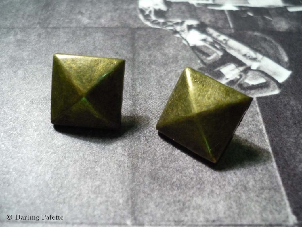Antique Brass Square Earrings