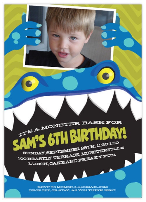 Monster Bash Birthday Party Invitation