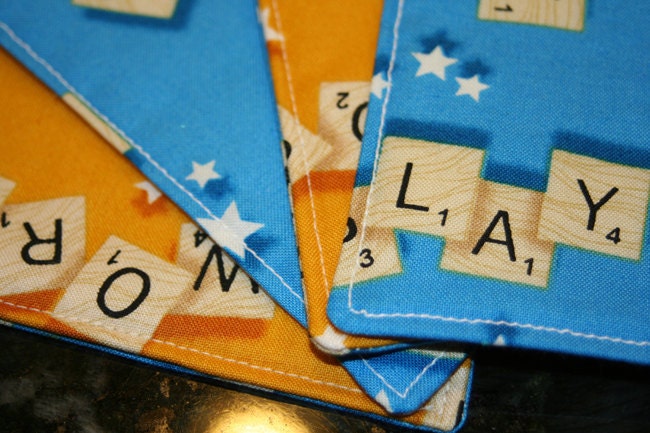 Quilted Coasters - Double Word Score (set of 4)