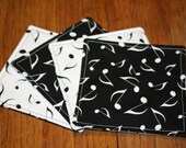 Quilted Coasters - Musical Notes (set of 4)