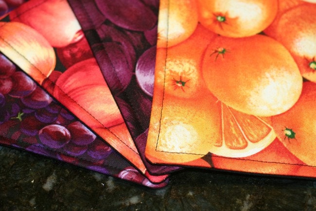 Quilted Coasters - Fruit Stand (set of 4)