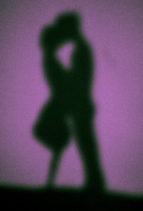 Kissing Lovers Light Paint 8inx11in Art Print
