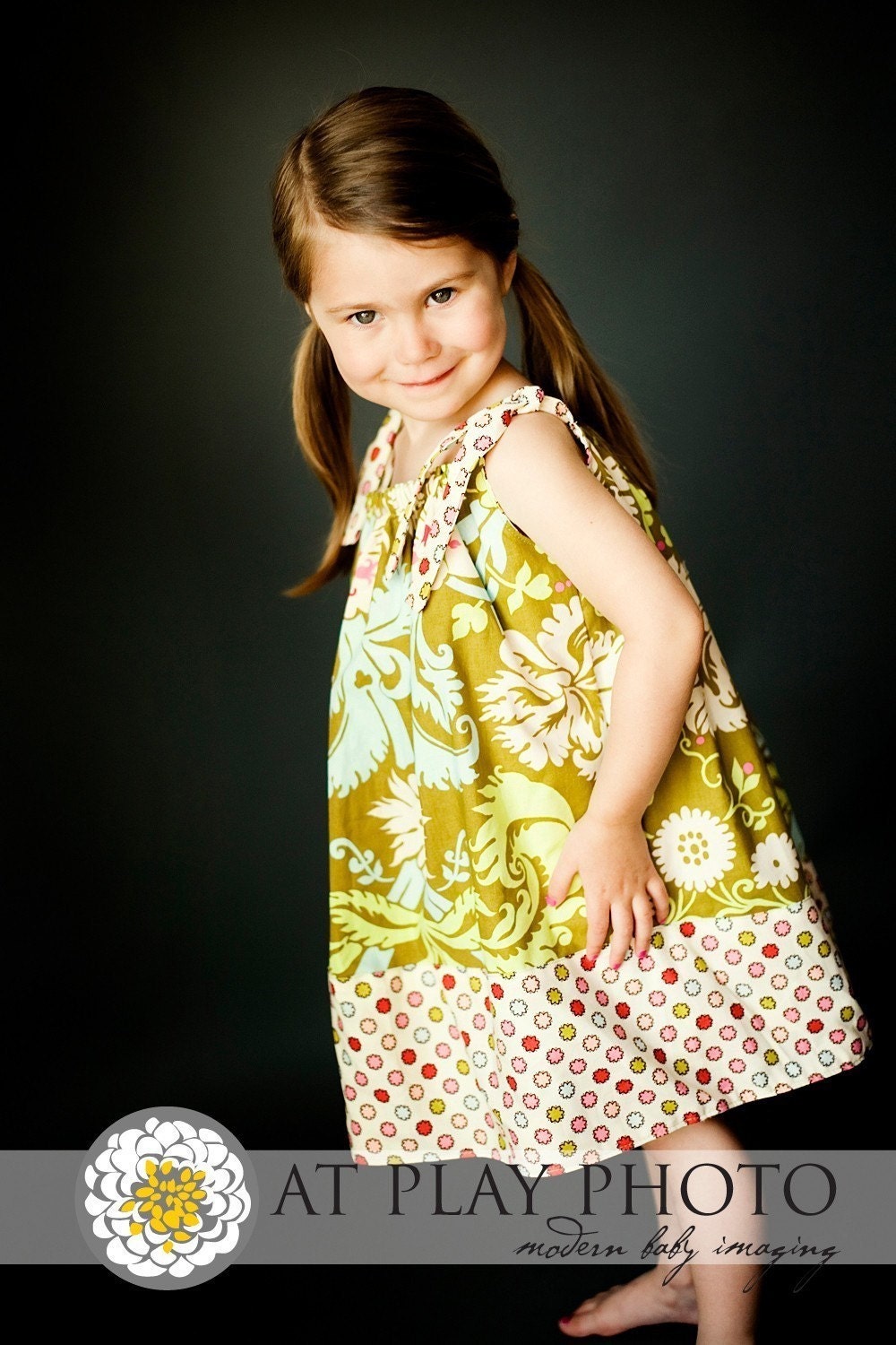 Acanthus in Olive with Vintage dots   OUT OF PRINT   Get It Fast