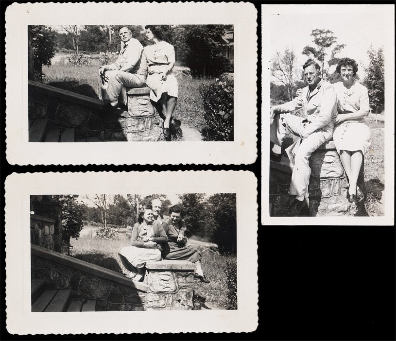Vintage Photos of Fun Loving Group - black and white