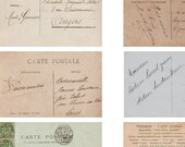 Postcard Backs - French German - Digital Collage Sheet No. 611