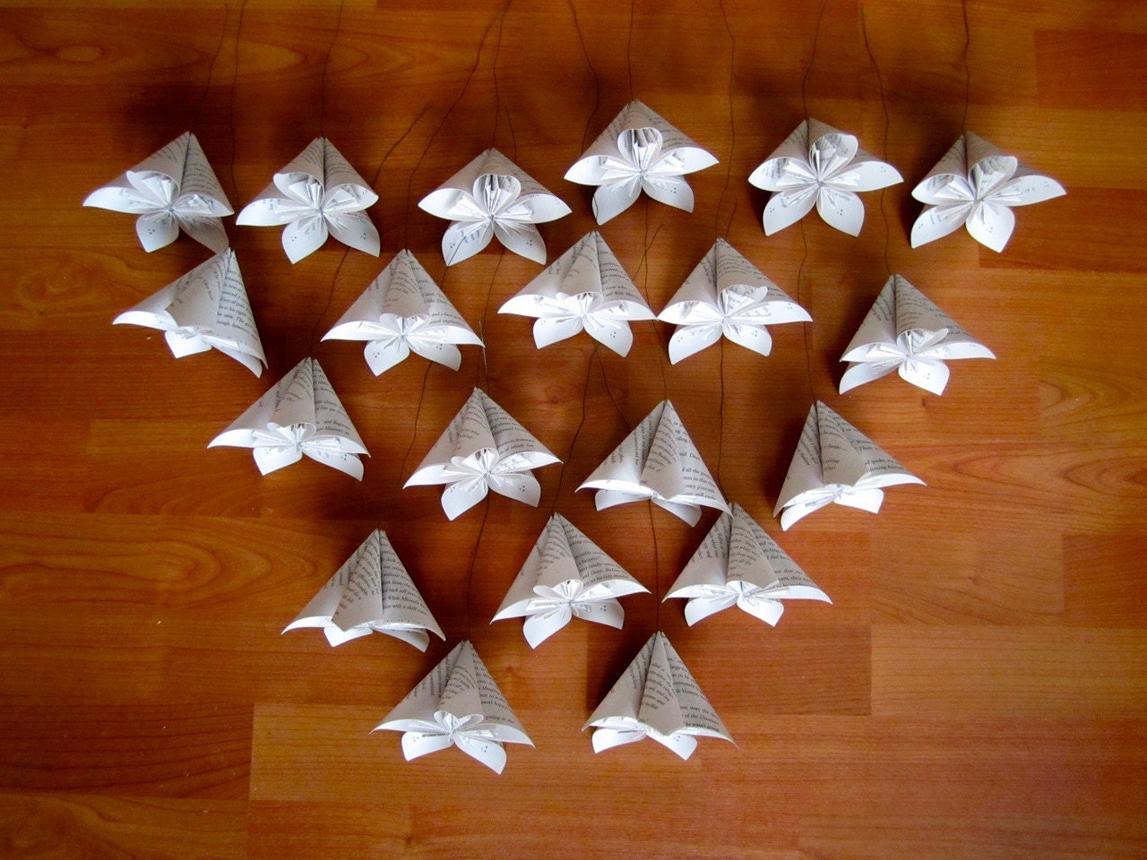 Harry Potter Wired Recycled Book Paper Flowers (20 Medium Size)