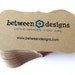50 Custom Printed Die Cut Bracket Card (top note) for Business Cards , Favor Tags o Product Labels . Starter Set (Kraft of White)