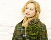 Olive Green Crochet Flower Pin - READY TO SHIP