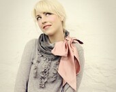 Gray Bow Collar / Neck Cowl