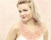 Peach Pink Bib Necklacea READY TO SHIP