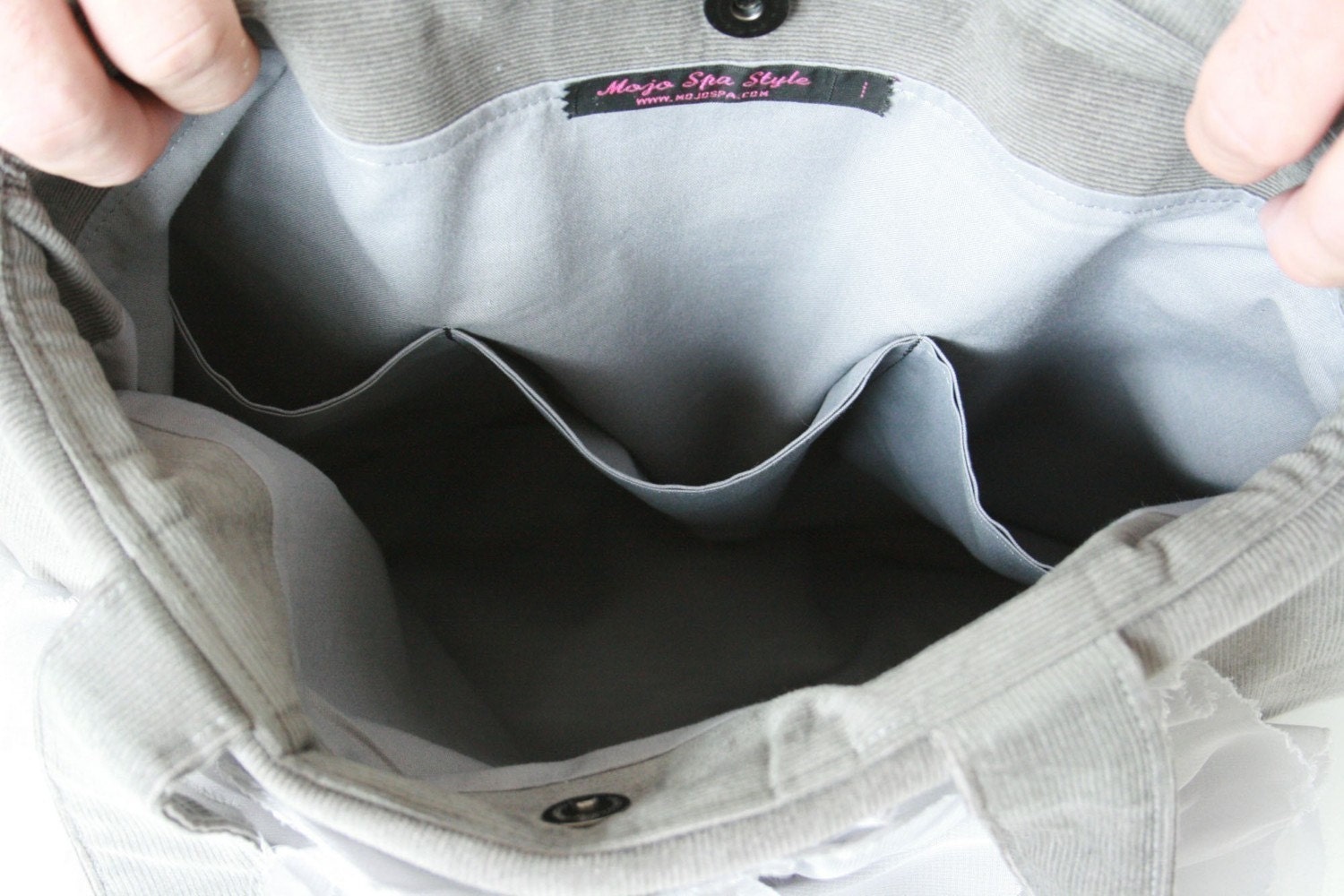Grey Chiffon Ruffle Flower Handbag MADE TO ORDER