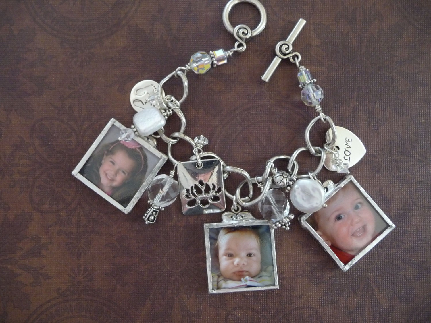 Personalized Photo Bracelet 3 photo charms