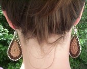 Crochet Drop EARRINGS - Chocolate and Cream
