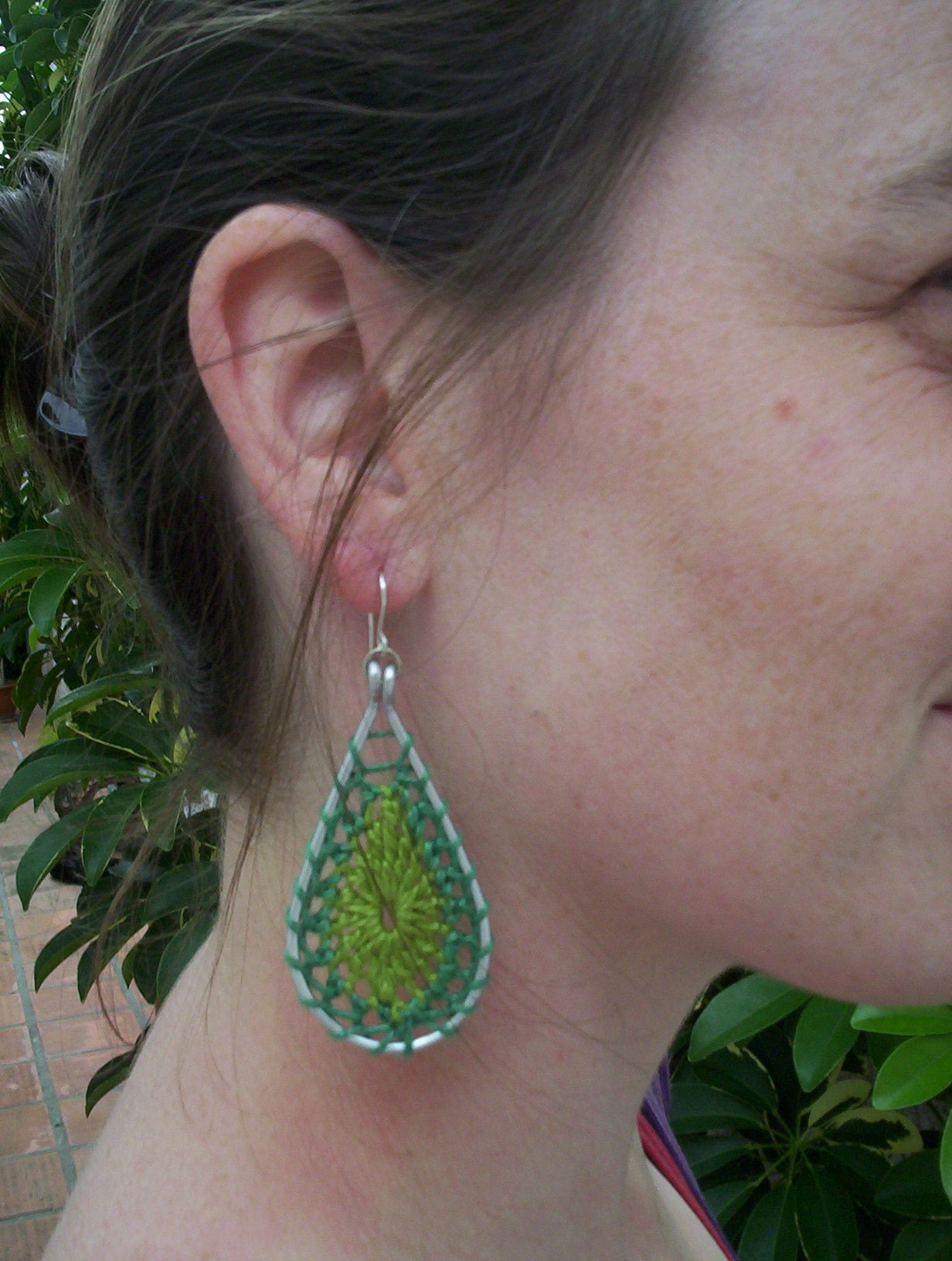 Crochet Drop EARRINGS - Greens