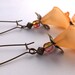 Orange Calla Lily Dangle Lucite Flower Earrings