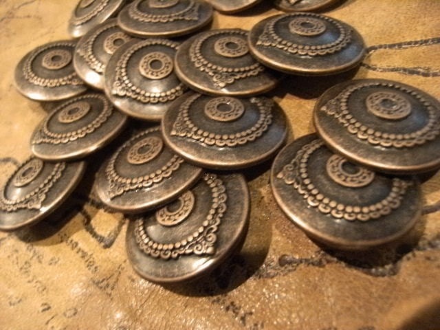 PIRATE SALE Ornate Bronze Metal Pirate Buttons