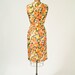1960s Dress Poppy Print Silk Wiggle