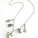 Gardening charm necklace, antiqued silver pewter, watering can, wheelbarrow, birdhouse, trowel, cultivator