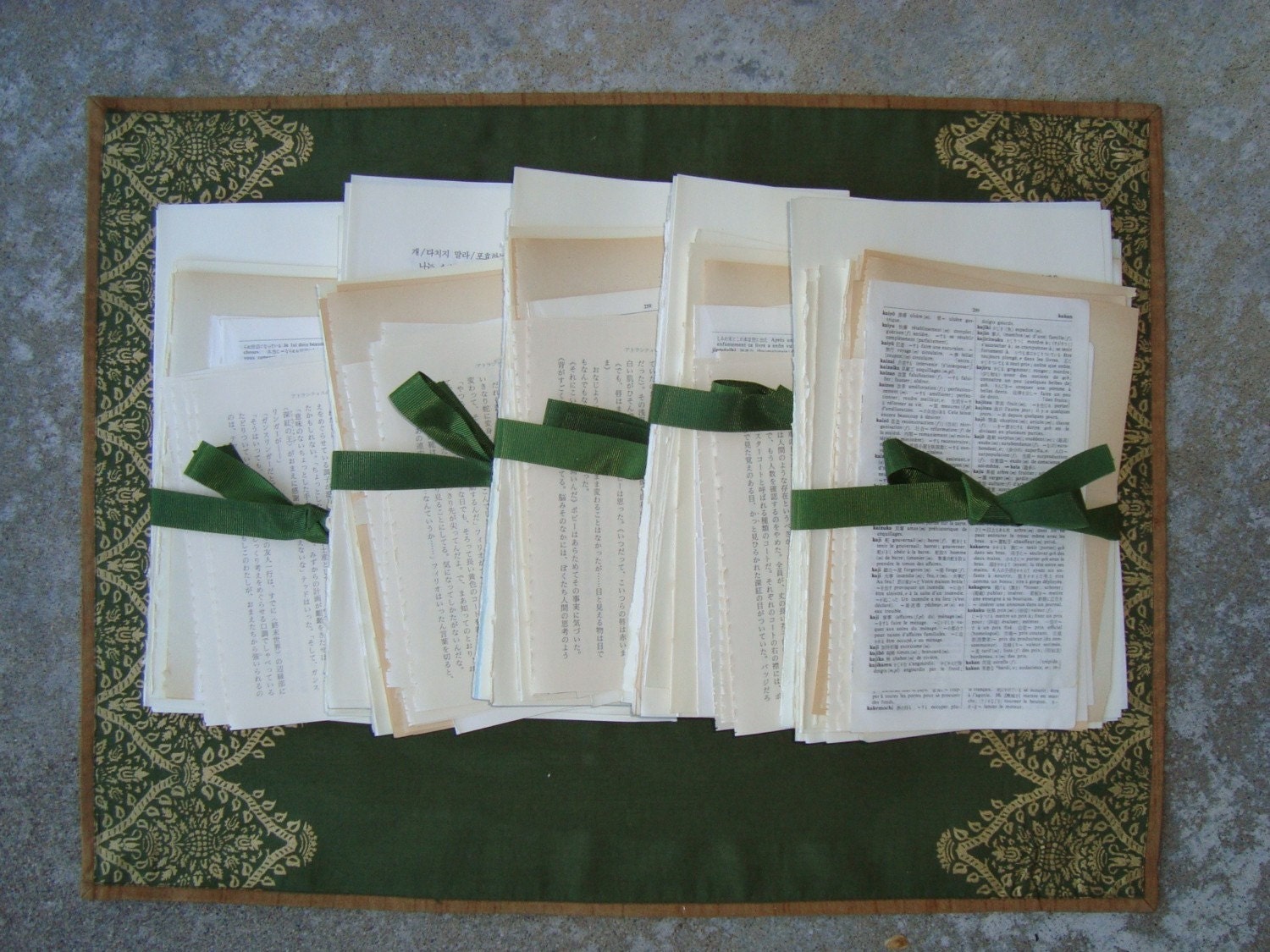 Large lot of Vintage Asian Book Pages for Collage, Mixed Media, etc. 35 PAGES