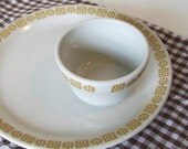 Daisy Dot Dinner Plate Vintage Restaurant Ware Nine Inch Shenango Butterscotch Gold Yellow Design