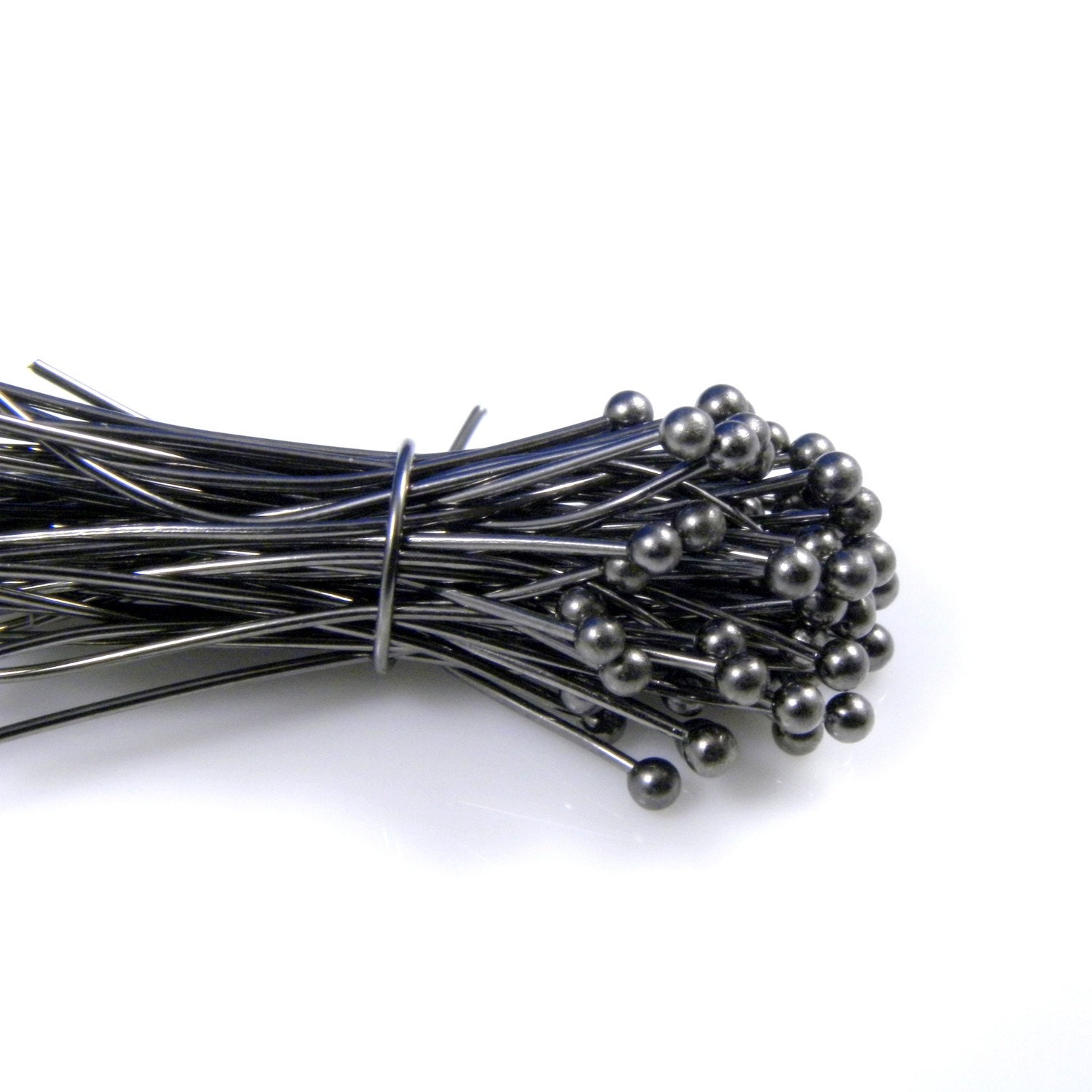 50pc 23 gauge Black Gun Metal Ball Headpins, 1.25inch, 1.5mm ball